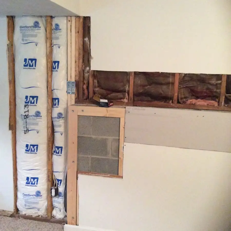 Wall insulation replacement during Contents Cleaning & Restoration in Buffalo